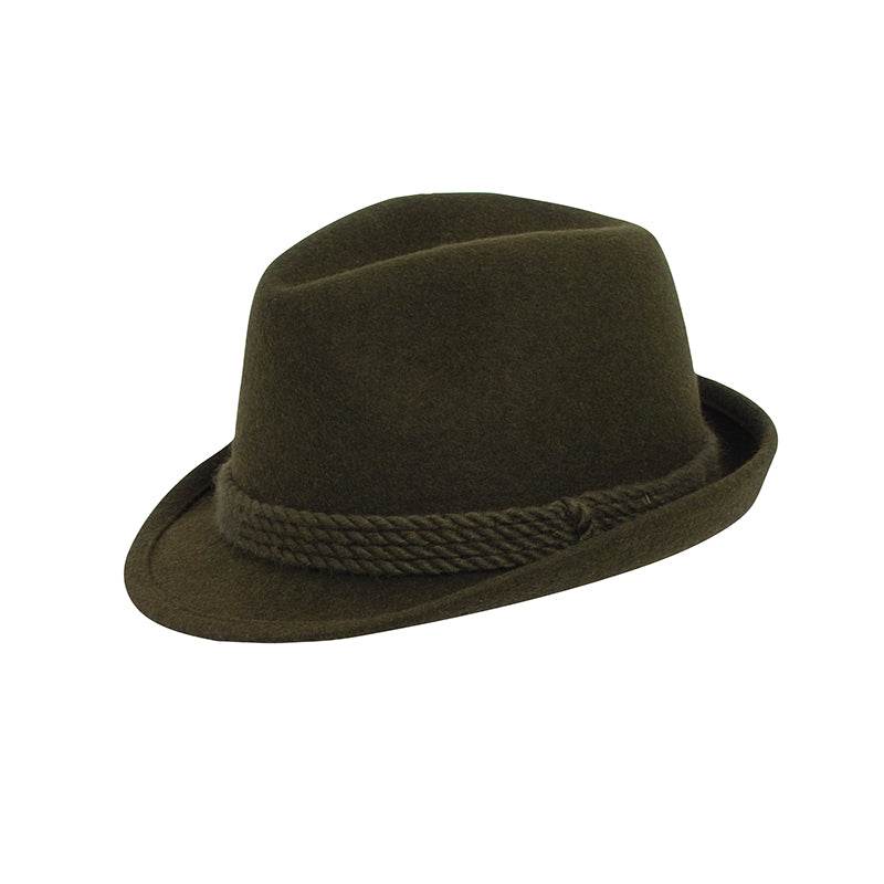 Oktoberfest felt hat in dark green with braided band