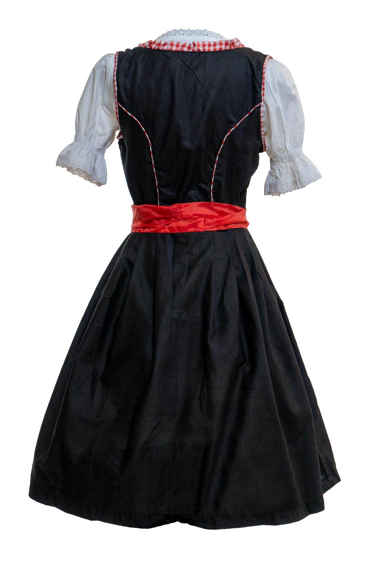 Trachten Dirndl für Damen mit Blumendruck und Satinband vorne - Lederhose Herren