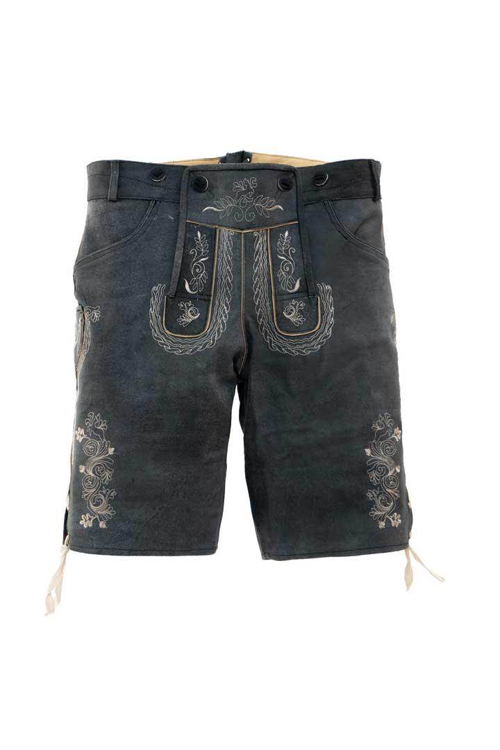 Herren Lederhose aus feinem Rindleder mit Details - Lederhose Herren