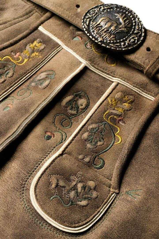 Männer Kurz Trachtenhose mit Stickverzierung