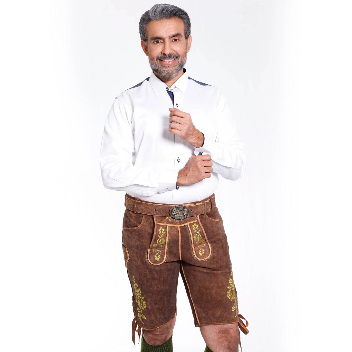 Bayerische Kurz Lederhose Herren mit Herz fürs Volksfest - Lederhose Herren