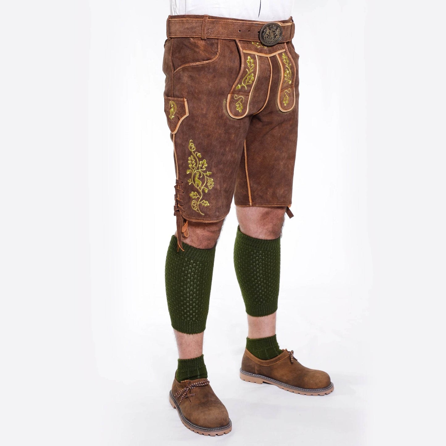 Bayerische Kurz Lederhose Herren mit Herz fürs Volksfest - Lederhose Herren