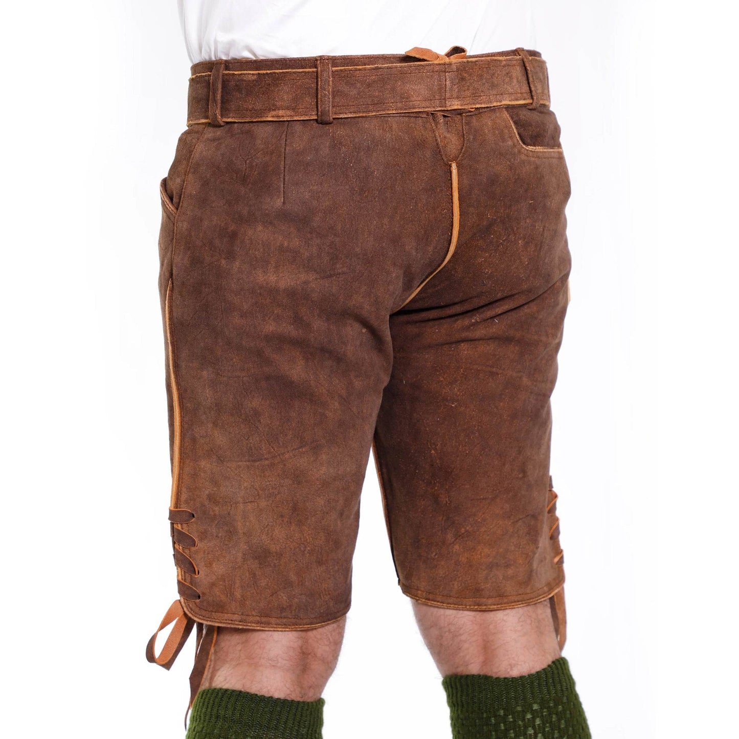 Bayerische Kurz Lederhose Herren mit Herz fürs Volksfest - Lederhose Herren