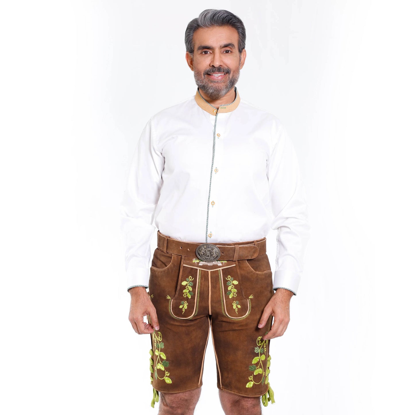 Klassische Kurz Lederhose Herren für bayerische Feste - Lederhose Herren