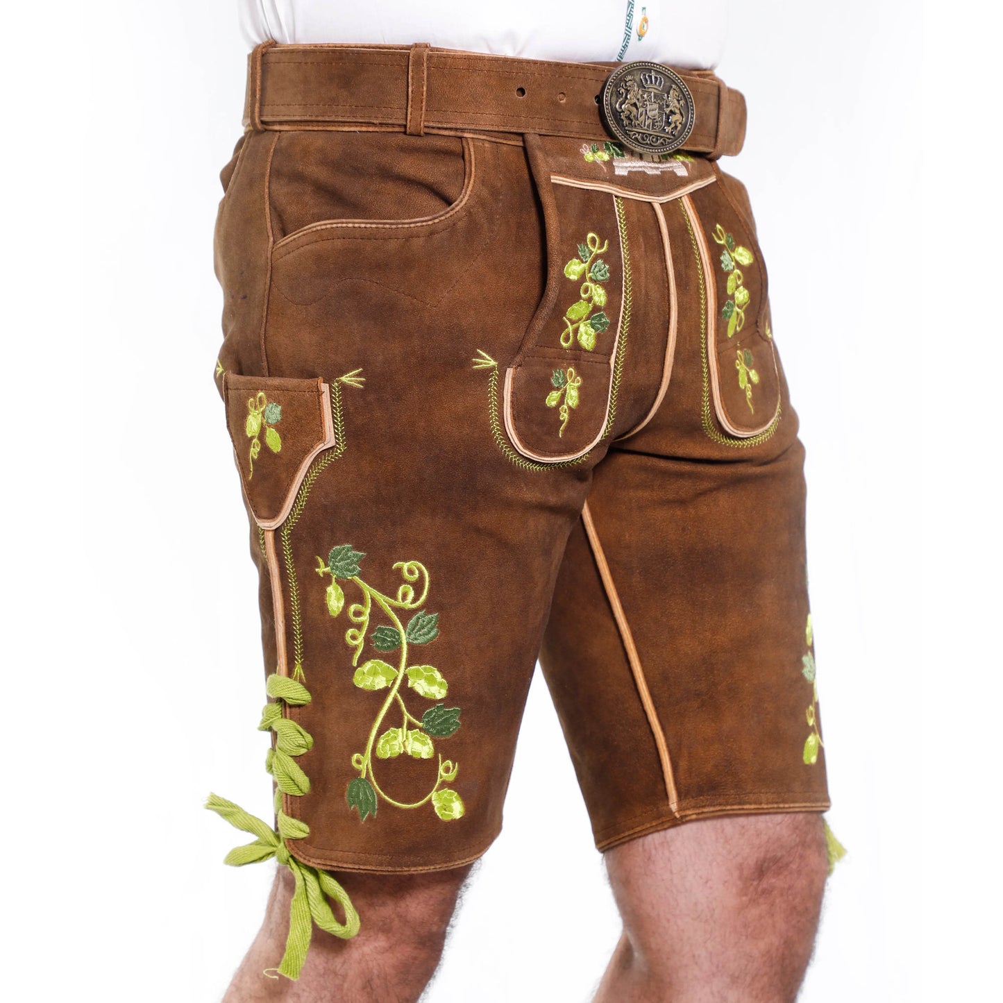Klassische Kurz Lederhose Herren für bayerische Feste - Lederhose Herren
