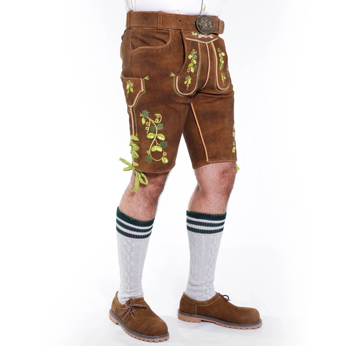 Klassische Kurz Lederhose Herren für bayerische Feste - Lederhose Herren