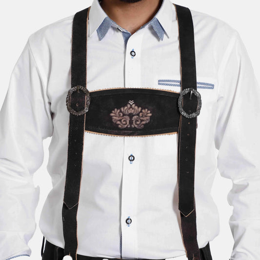 Rustikale Leder Hosenträger für Herren Tracht