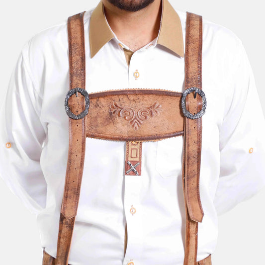 Klassische Lederhosen Hosenträger aus Naturleder