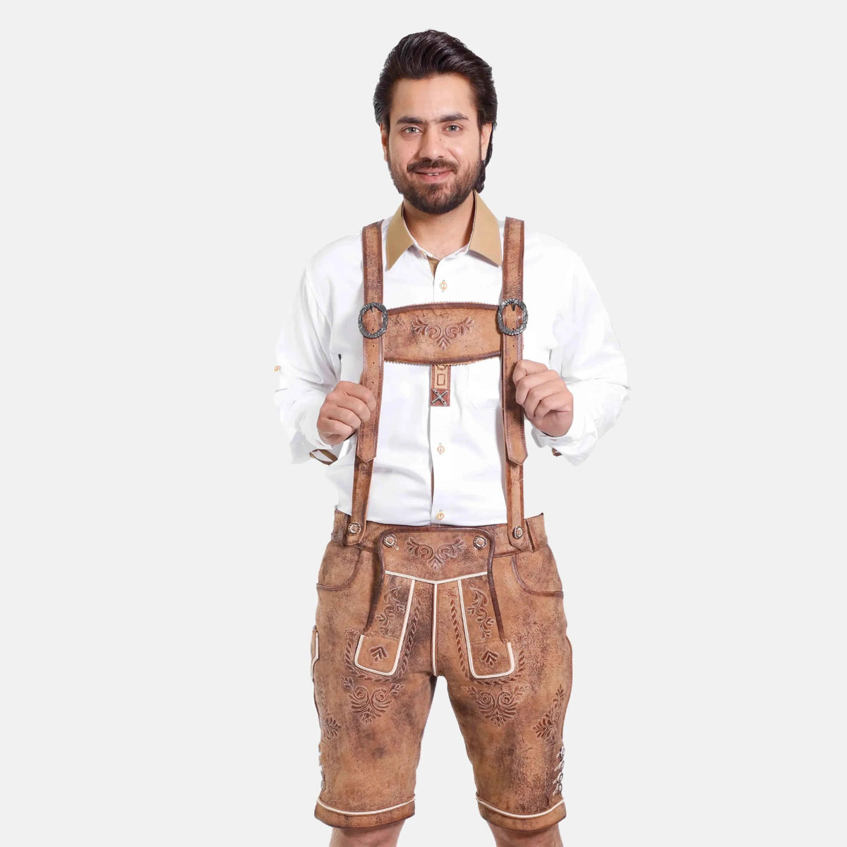 Klassische Lederhosen Hosenträger aus Naturleder