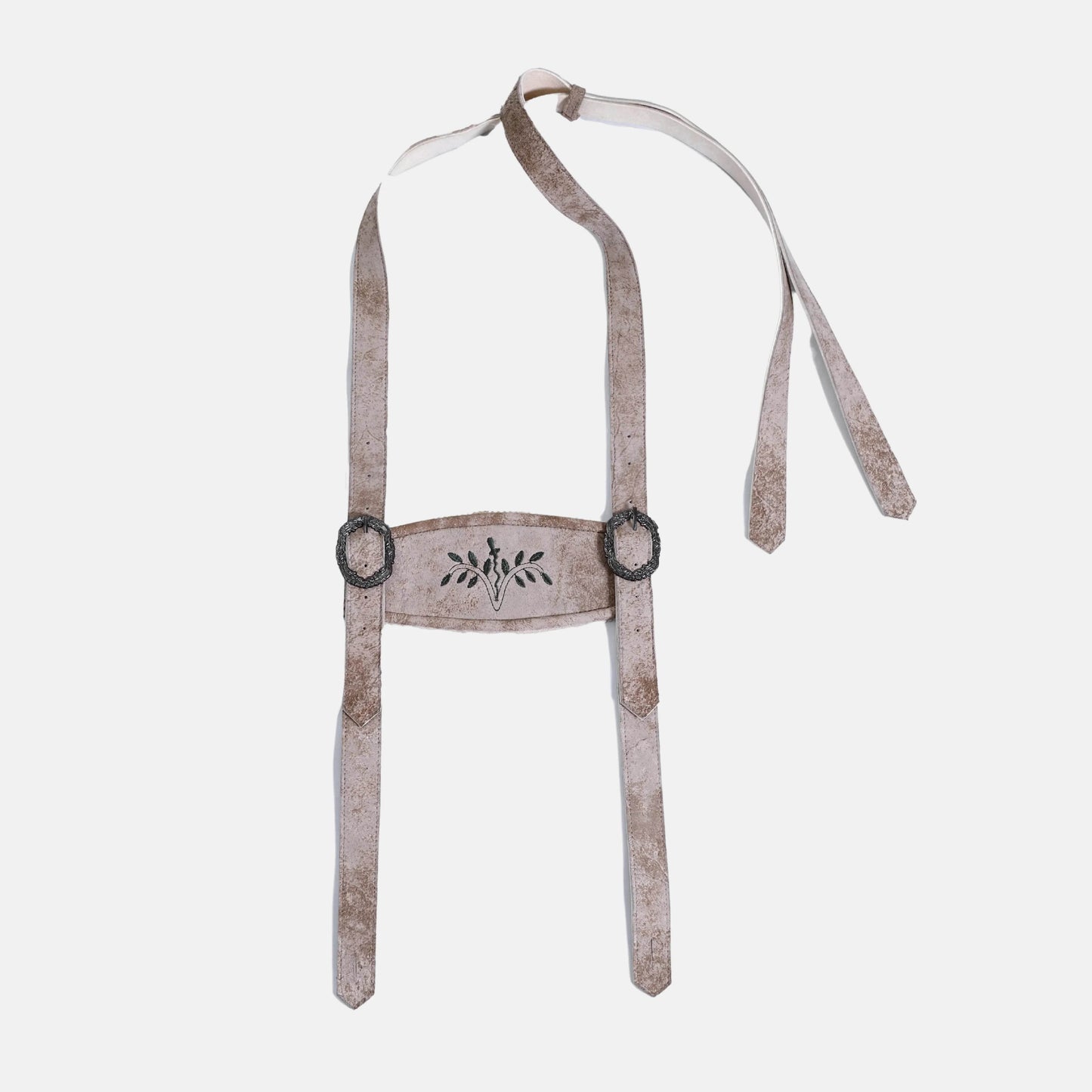 Verstellbare Lederhosen Hosenträger mit alpenländischer Stickerei - Lederhose Herren
