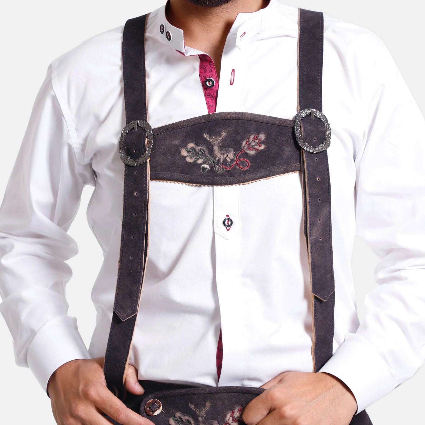 Klassische Hosenträger für Lederhosen – Handgefertigt aus Rindsleder - Lederhose Herren