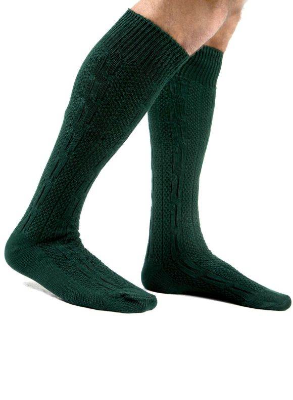 Altmühl Bavarian traditional knee-high knit socks in dark green