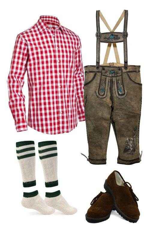Bayerisches Lederhosen Set mit Trachtenzubehör