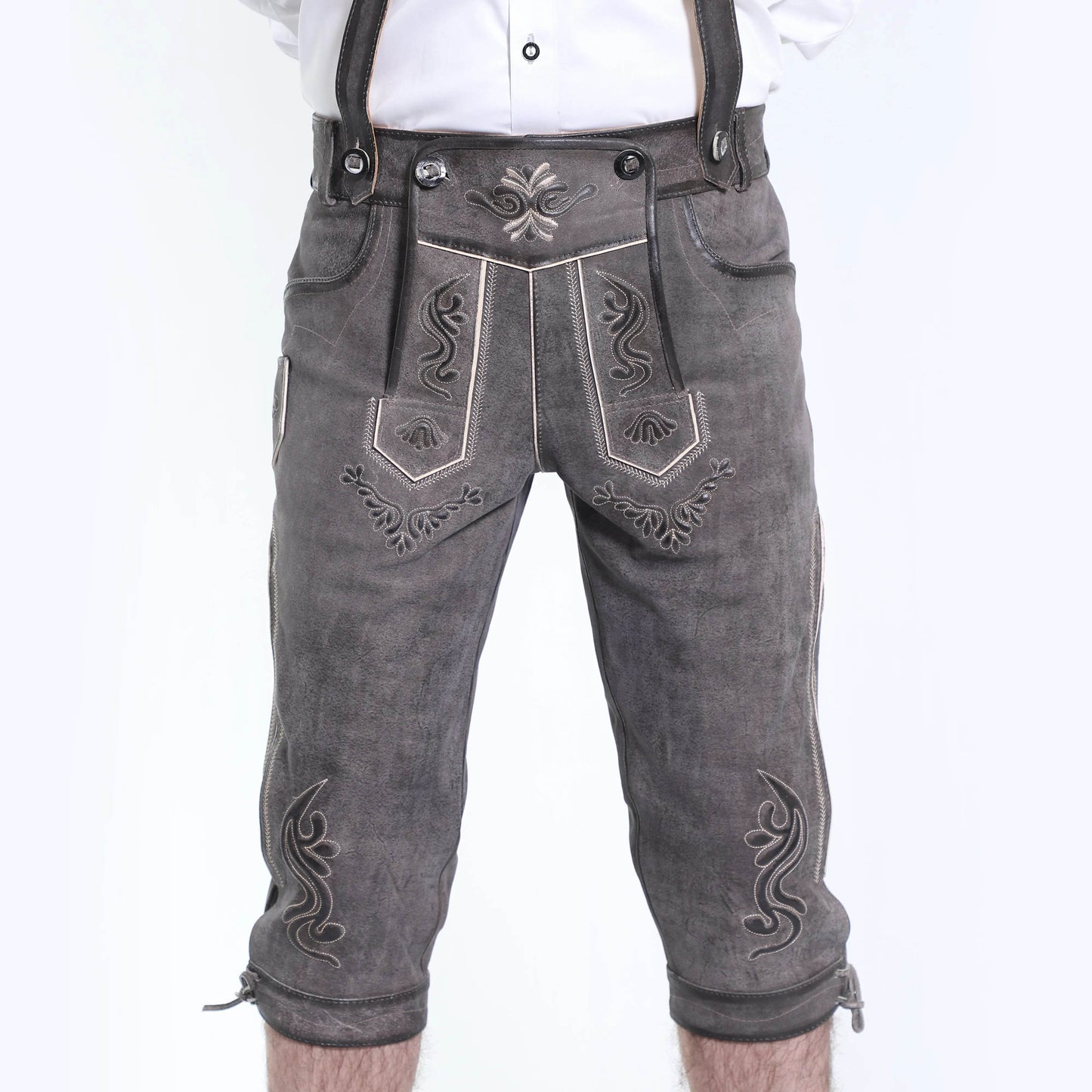Traditionelle Bundhose Herren mit Trachtenstickerei - Lederhose Herren