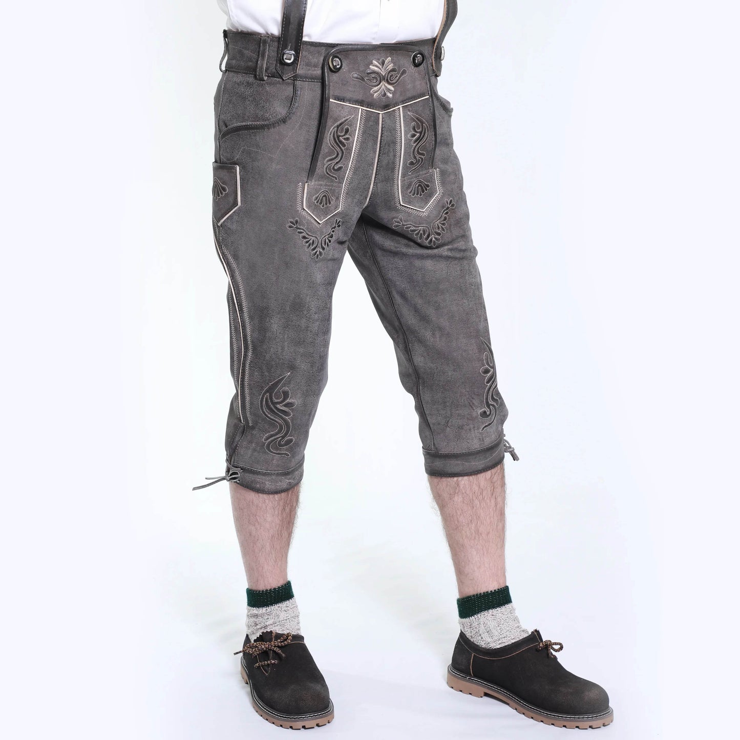 Traditionelle Bundhose Herren mit Trachtenstickerei - Lederhose Herren
