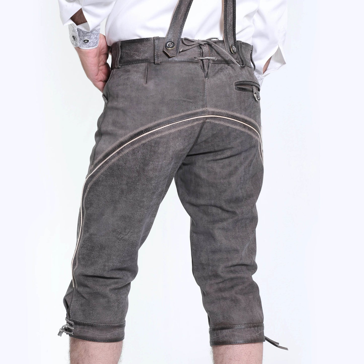 Traditionelle Bundhose Herren mit Trachtenstickerei - Lederhose Herren