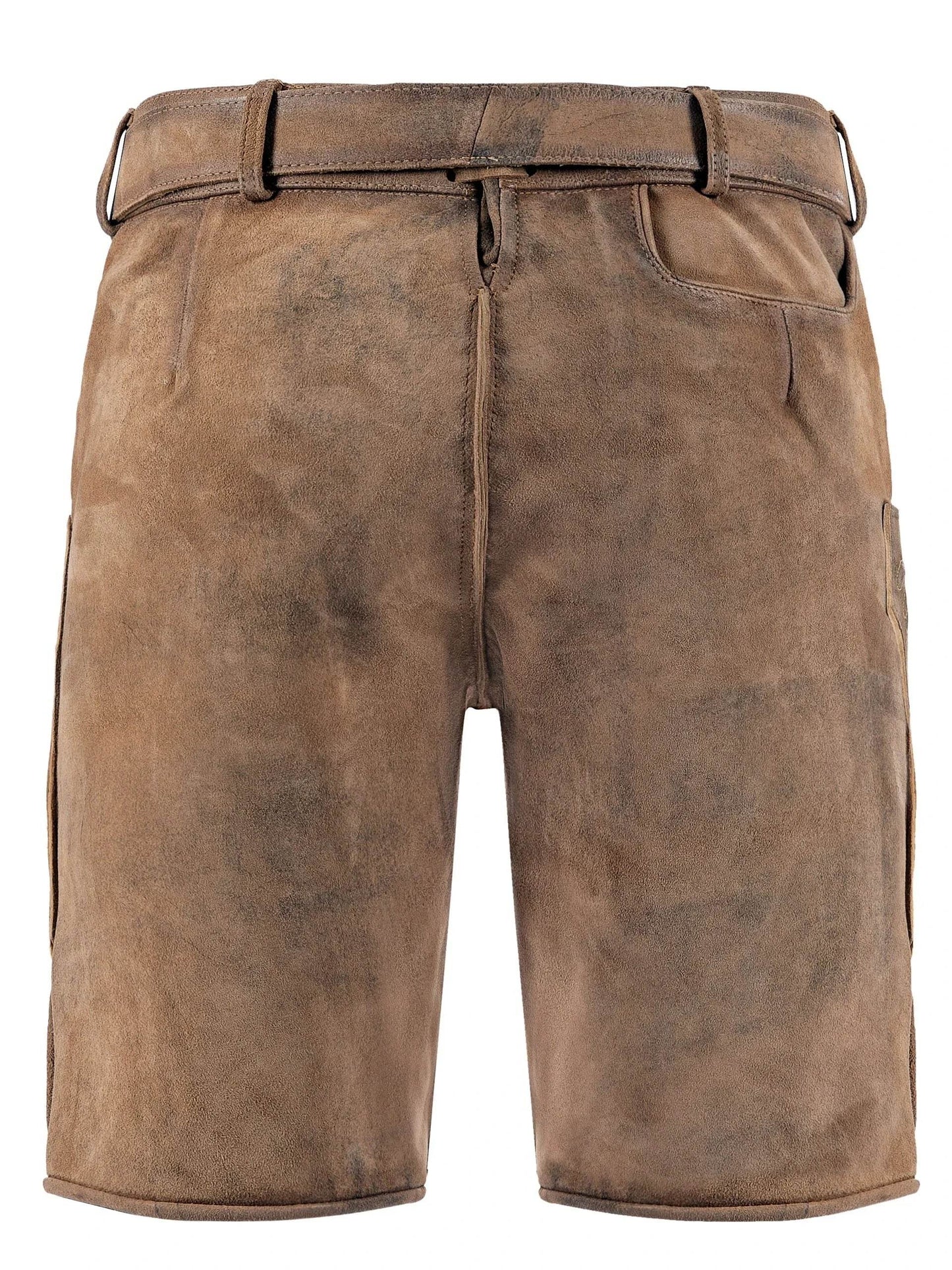 Herren Lederhosn bayerisch mit Latz und Edelweiß Zier - Lederhose Herren