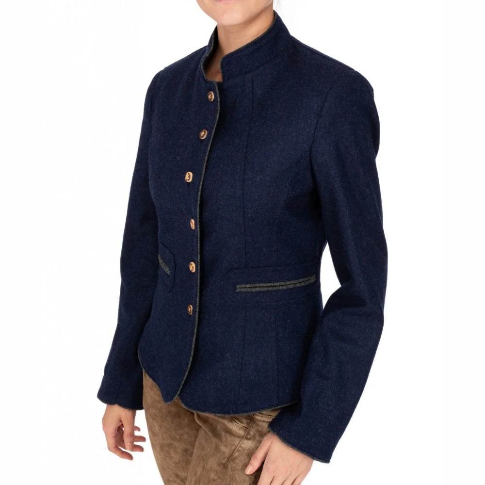 Blaue Trachten-Woll-Dirndljacke - Lederhose Herren