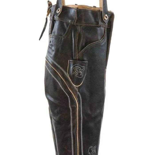 Kurzlederhose Herren rustikal mit Traditionsnähten