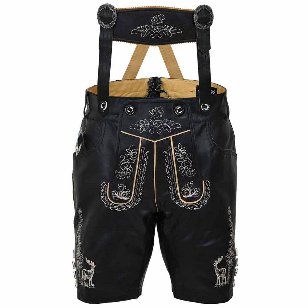 Trachtenlederhose Herren robust mit stilvoller Nahtführung - Lederhose Herren