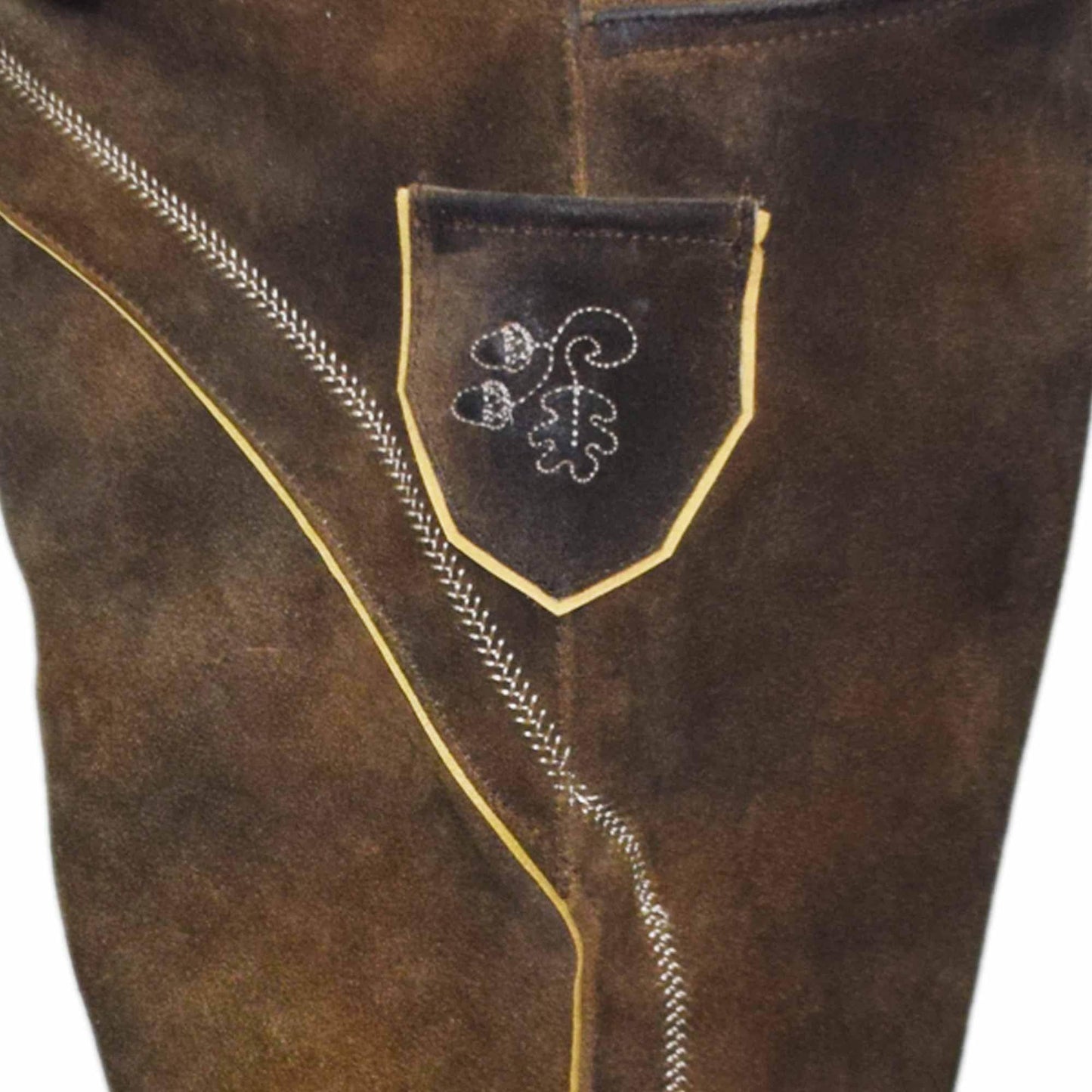 Zünftige Trachten-Bundhose für Herren mit Hirschstickerei - Lederhose Herren