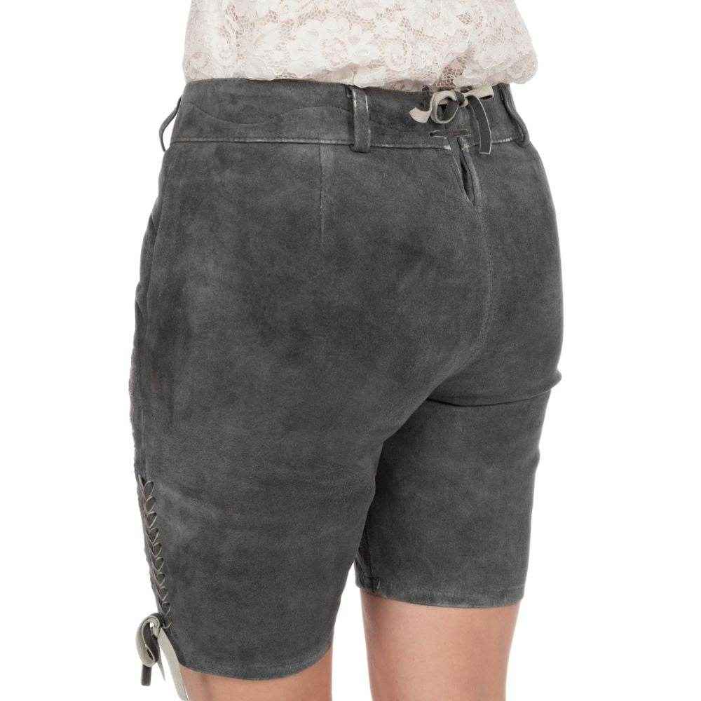 Oktoberfest Lederhose Damen kurz Braun Stickerei