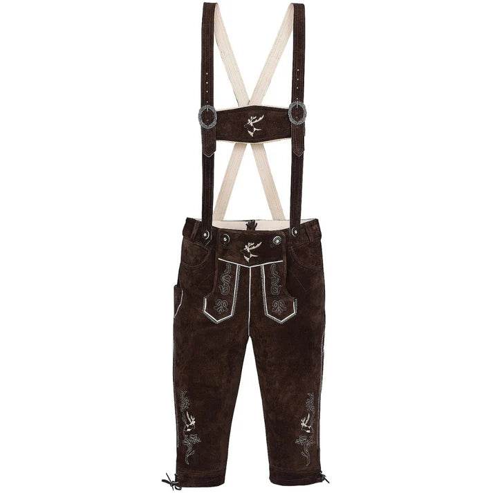 Herren Trachten Bundhose aus Leder mit Stickereien - Lederhose Herren