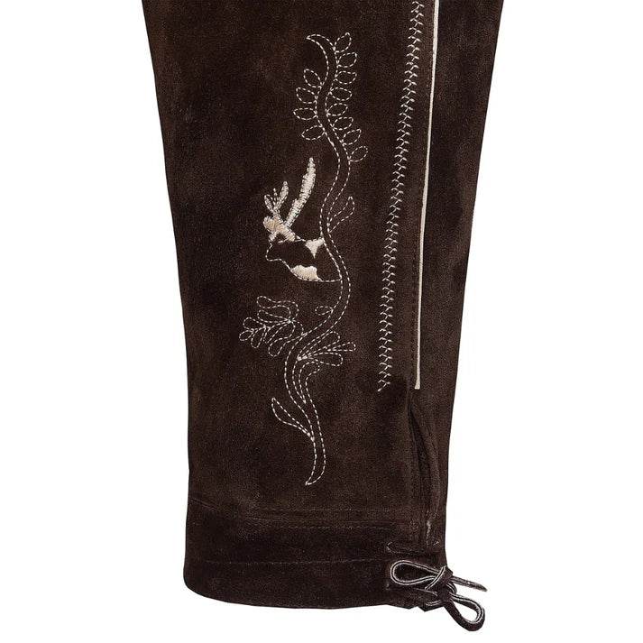 Herren Trachten Bundhose aus Leder mit Stickereien - Lederhose Herren