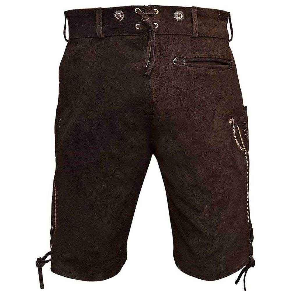 Kurze Lederhose Herren mit Herzstickerei