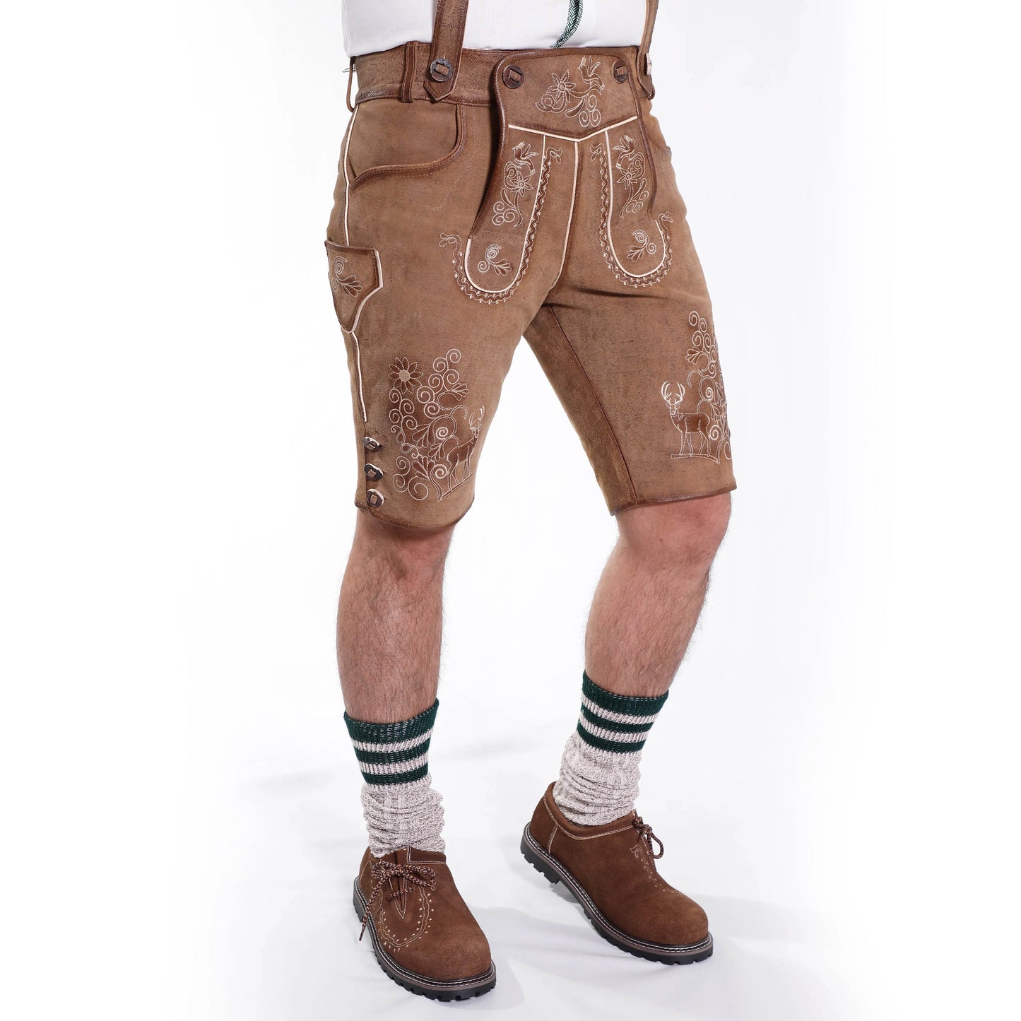 Kurz Lederhose Herren Tracht perfekt für Volksfest und Alm - Lederhose Herren