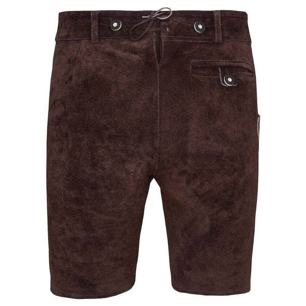 Herren Trachtenlederhose mit Latz und Hirschdekor