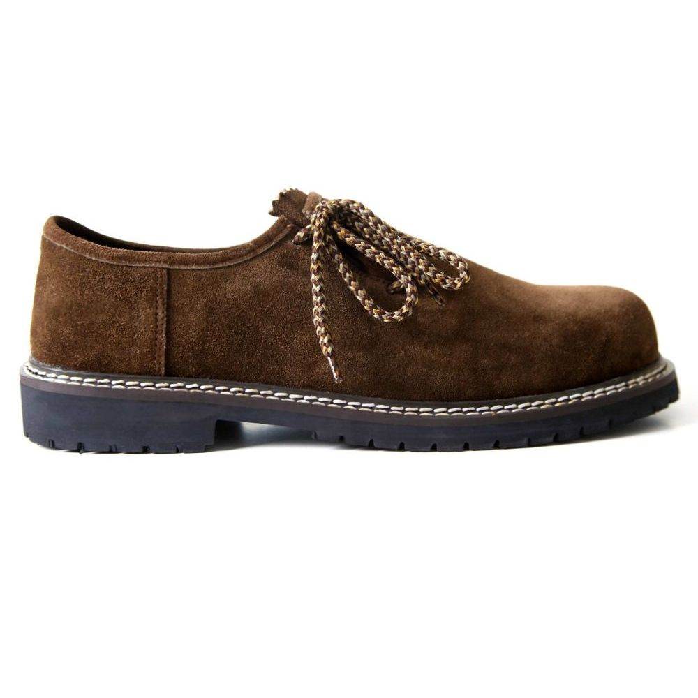 Men's brown leather lace-up traditional shoes with braided cord tassel and treaded sole