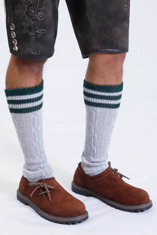 Brown lace-up traditional shoes with thick tread sole