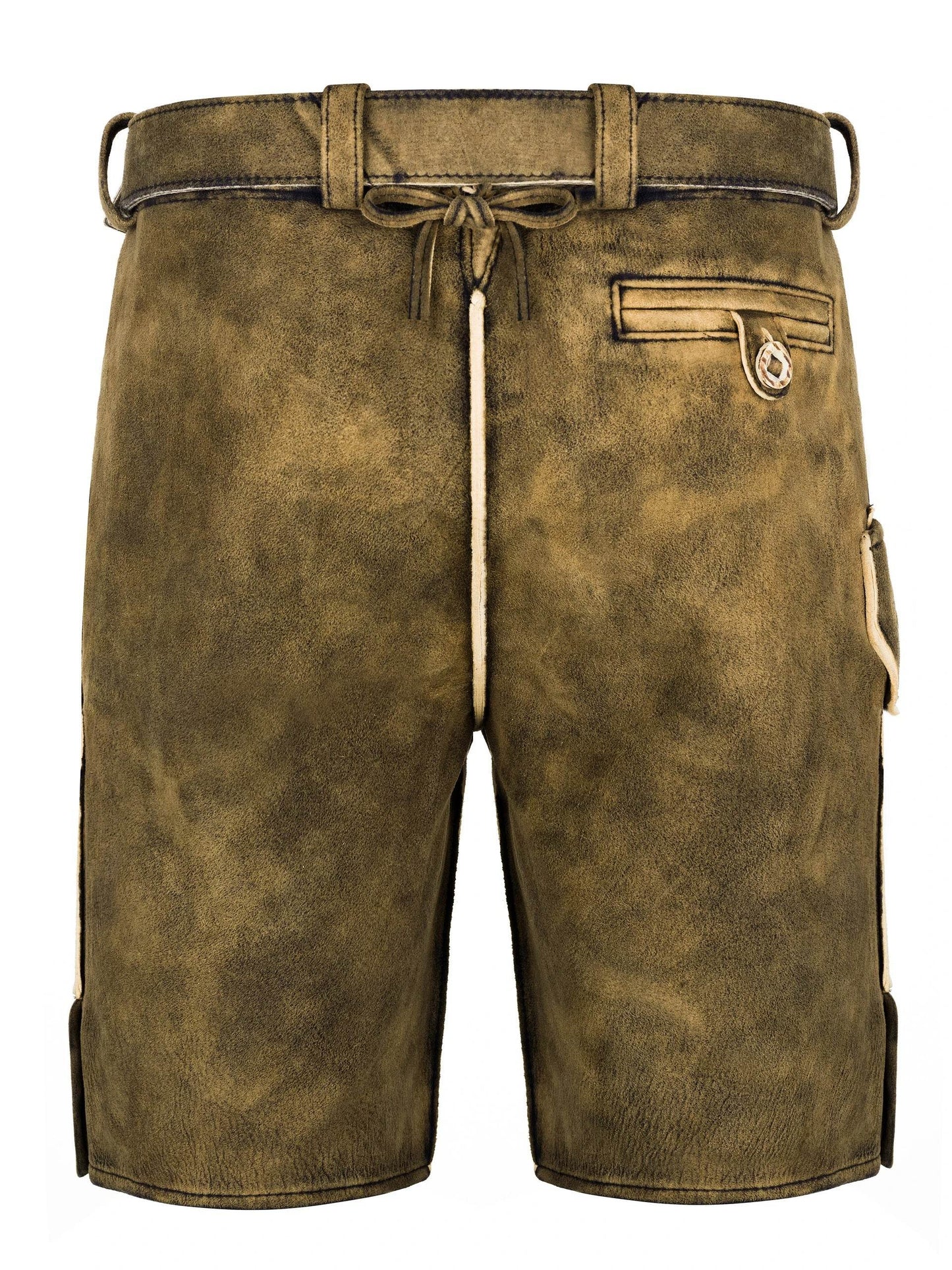 Trachtenhose Männer echt Leder mit Alpenverzierung - Lederhose Herren