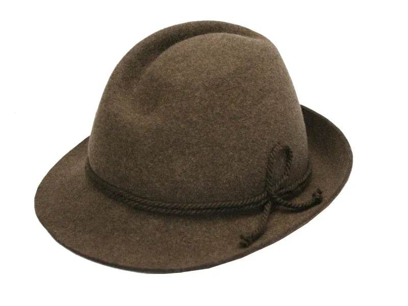 Men's classic felt traditional hat with dark braided decorative band