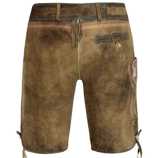 Herren Lederhose aus Echtleder mit Zierschnallen