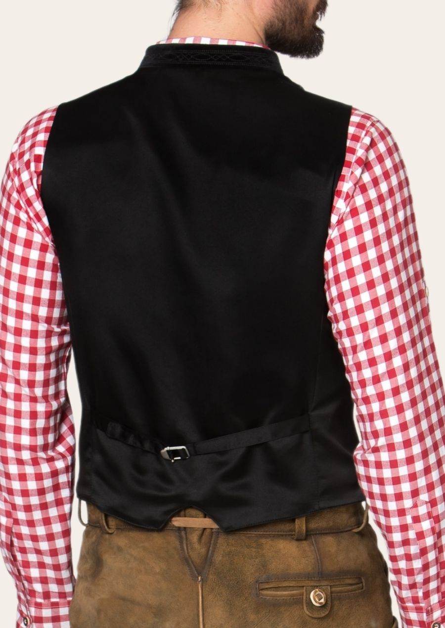 Edle Weste zur Trachtenhose aus Mischgewebe mit Stehkragen - Lederhose Herren