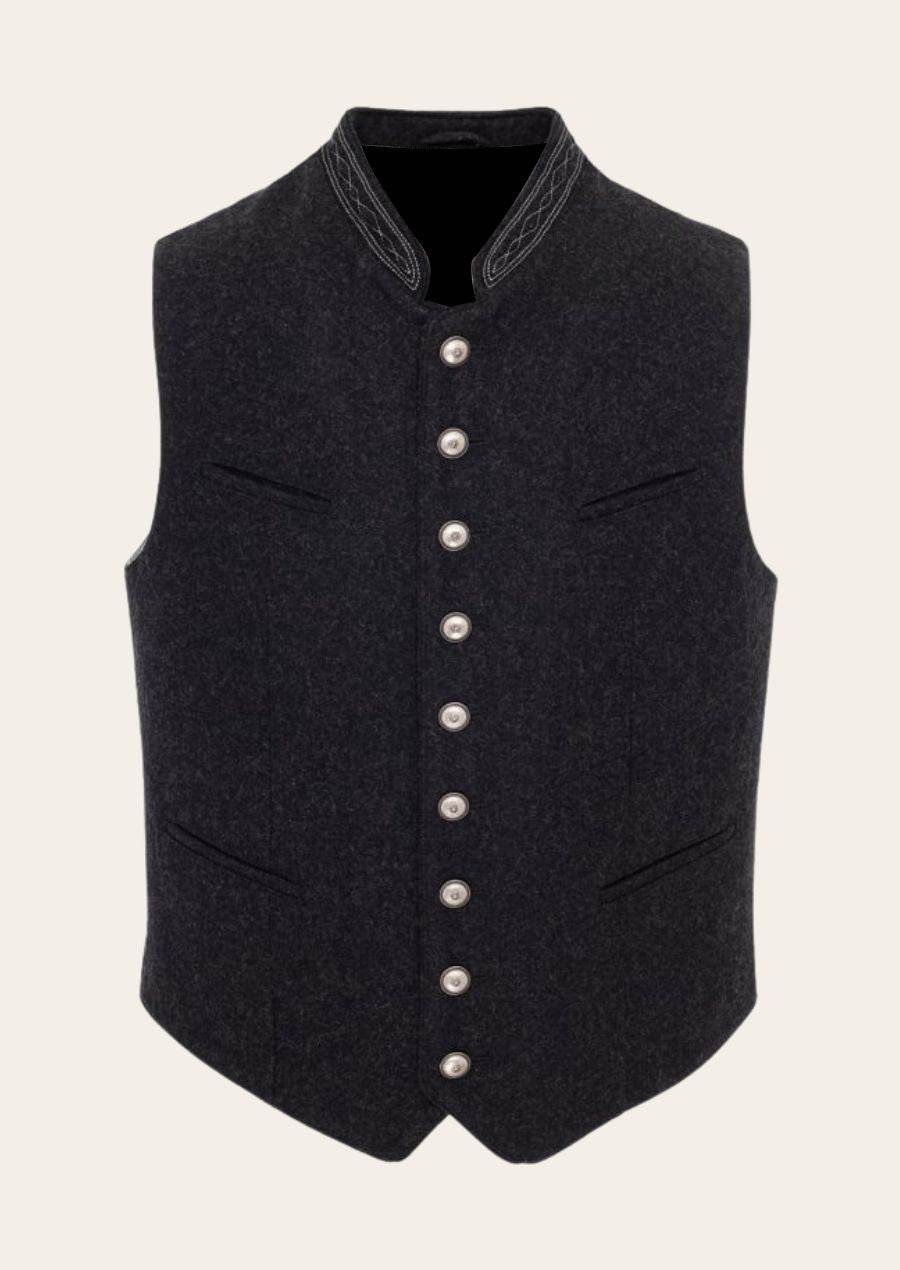 Gilet für Herren im klassischen Landhausstil aus Baumwollleinen - Lederhose Herren