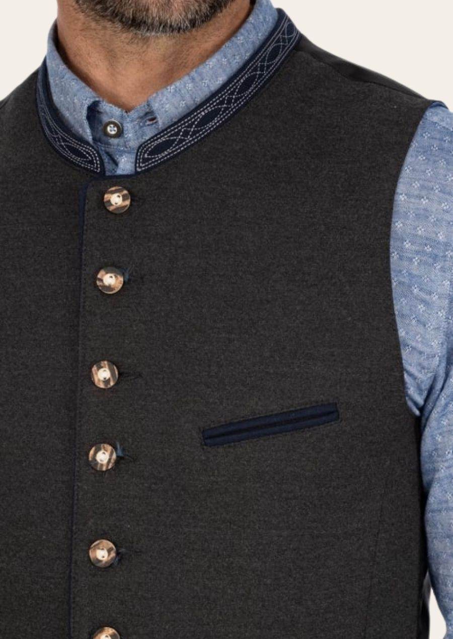 Schicke Trachtenweste für das Volksfest aus festem Baumwollstoff - Lederhose Herren