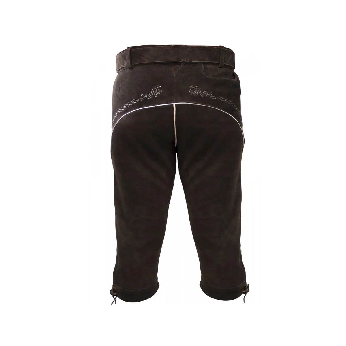 Klassische Wildleder Bundhose mit alpenländischem Look - Lederhose Herren