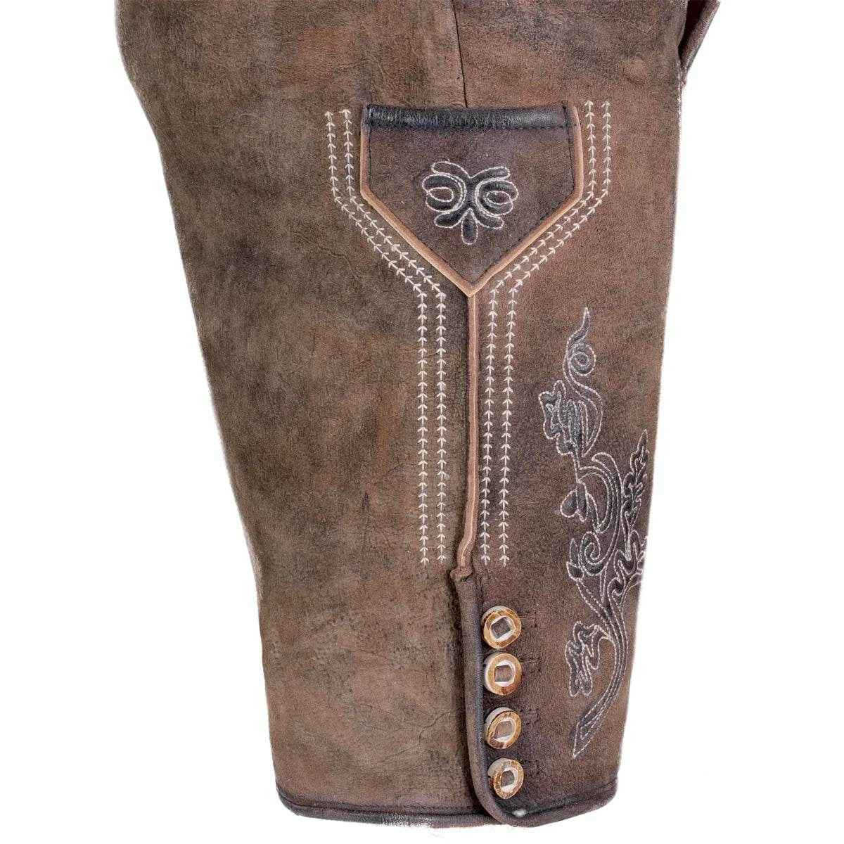 Männer Lederhose mit Latz im Trachtenstil