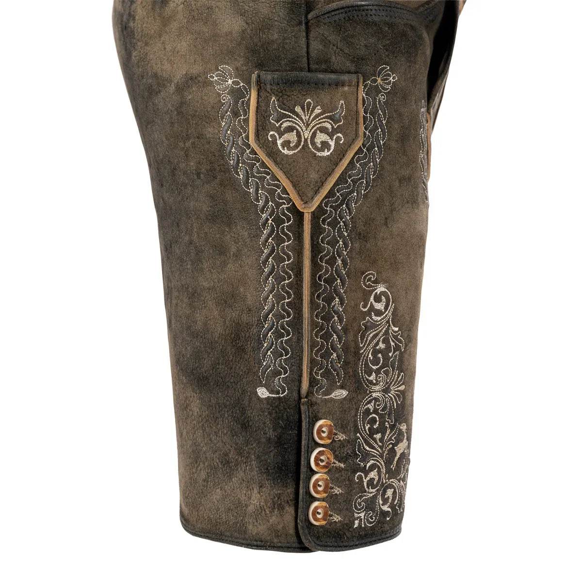 Original Trachtenlederhose Herren mit Alpenstickerei - Lederhose Herren