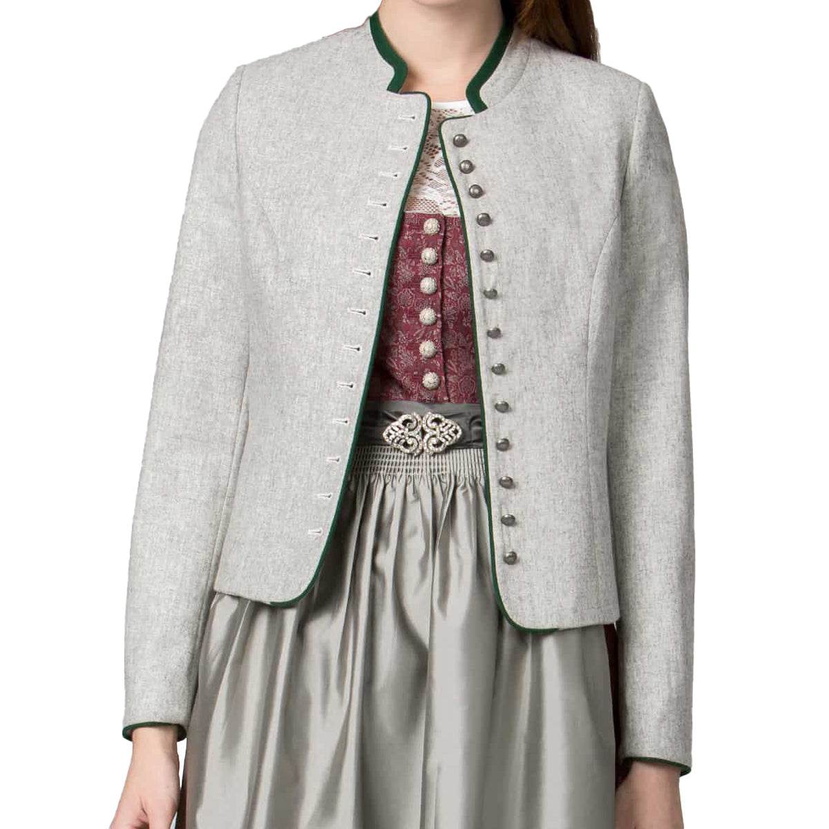 Bayerische Damen Dirndl Jacke Grau - Lederhose Herren