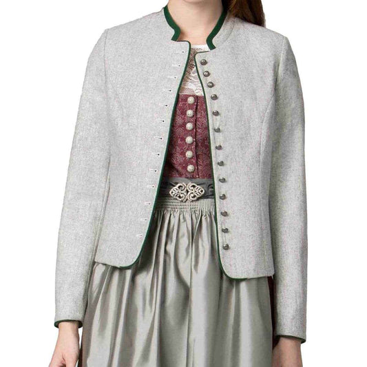 Bayerische Damen Dirndl Jacke Grau