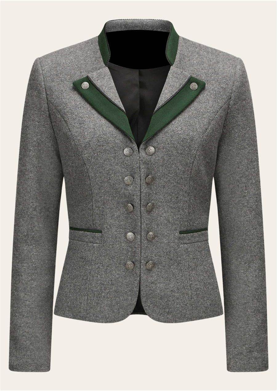 Damen Trachtenjacke mit Paspeln und floraler Stickerei verziert - Lederhose Herren
