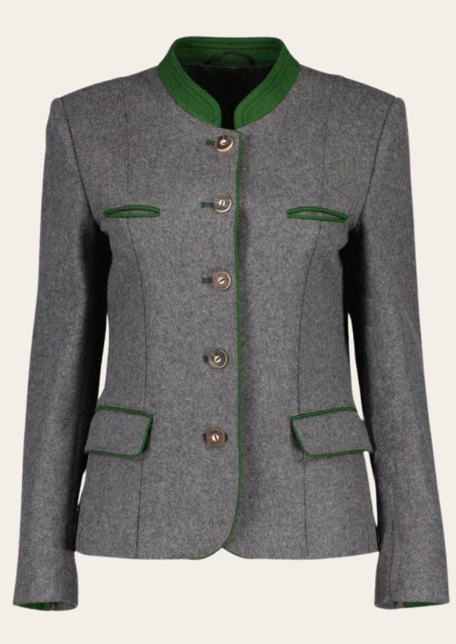 Stylische Oktoberfest Jacke Damen mit Knöpfen in Hirschhornoptik - Lederhose Herren