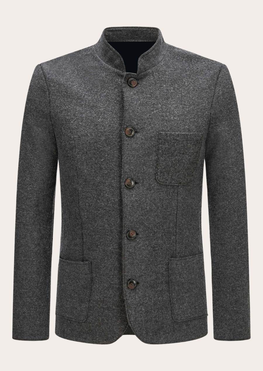 Herren Trachtenblazer mit Kontrastnähten und Knopfdetails - Lederhose Herren