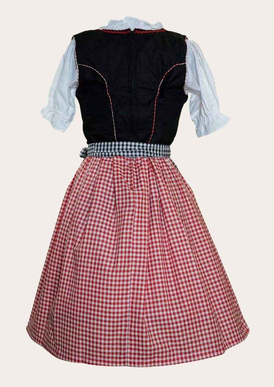 Zünftiges Midi Dirndl mit floralem Muster & Bänderschnürung