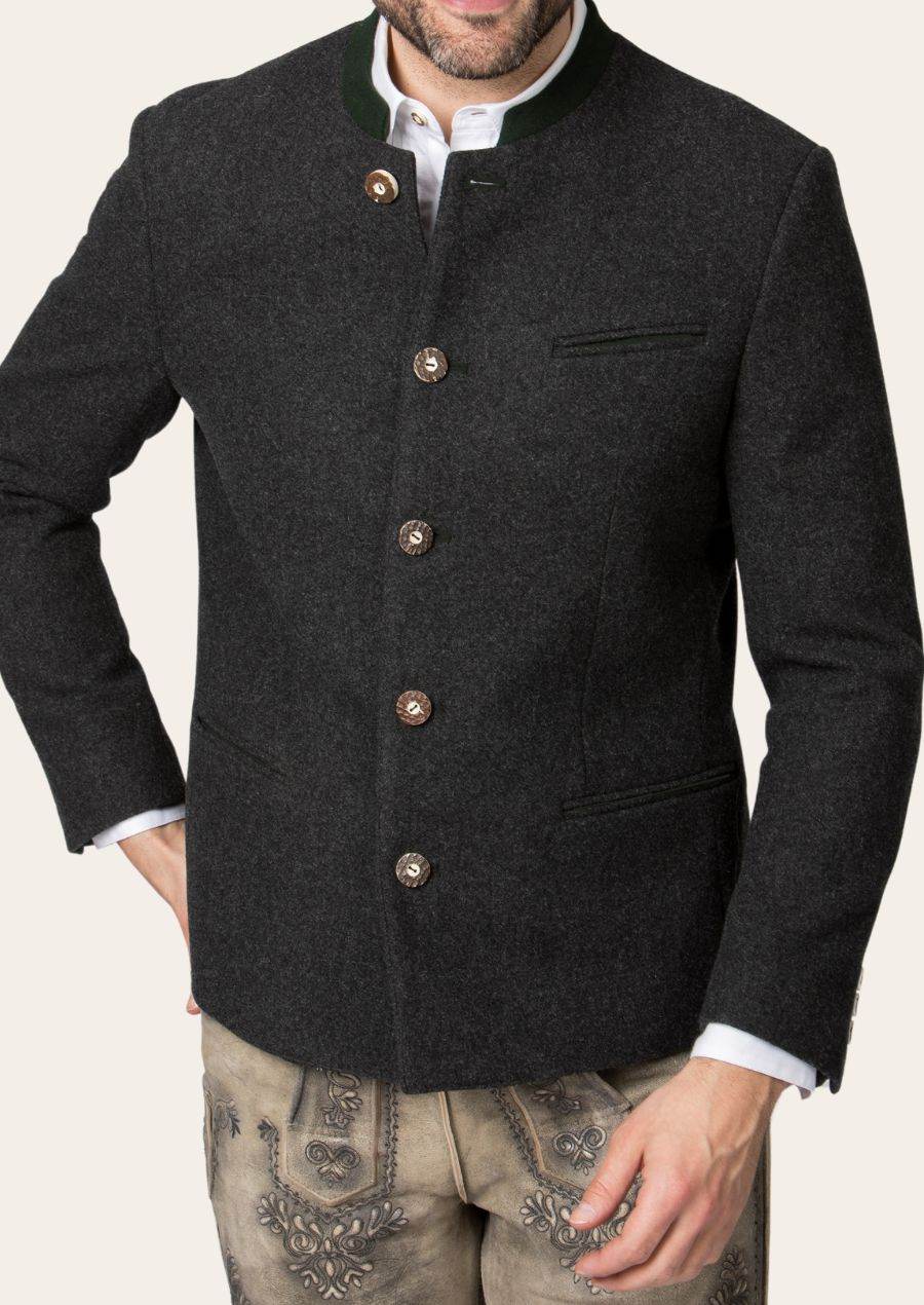Männer Trachtenjacke aus Wolle mit klassischem Schnitt - Lederhose Herren