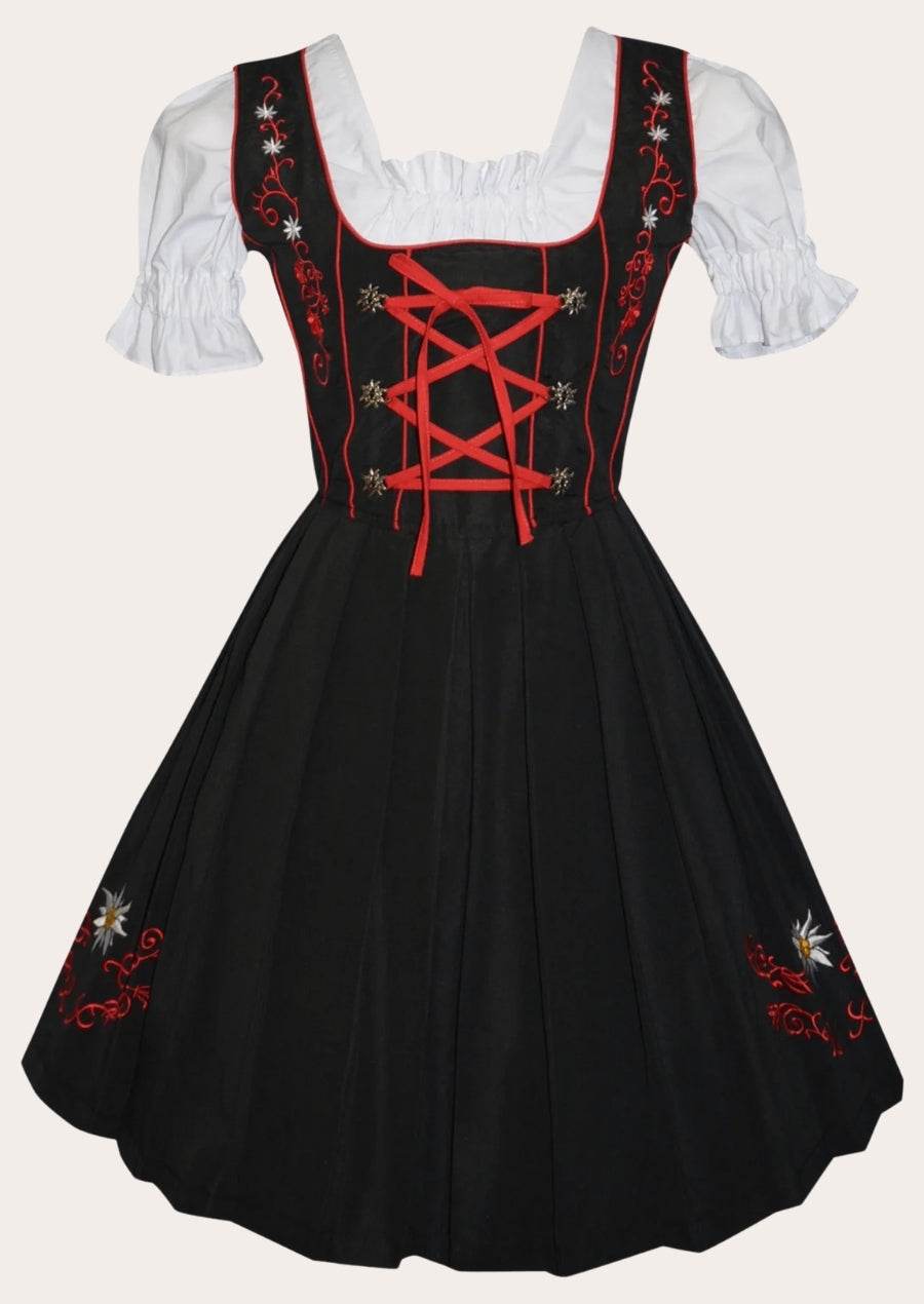 Trachtenkleid für Damen im traditionellen Stil mit Schürze und Bluse - Lederhose Herren